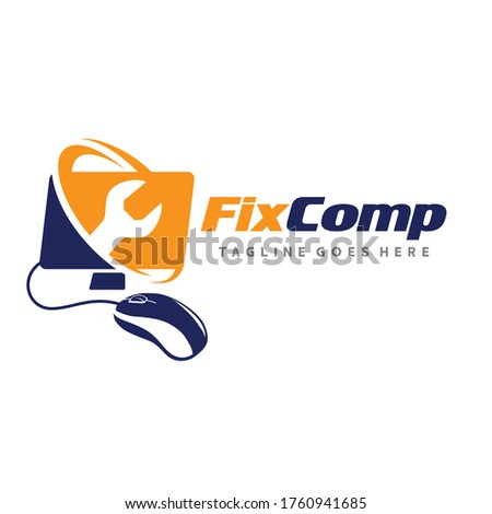 Computer Repair Logo. Computer Service Logo Vector