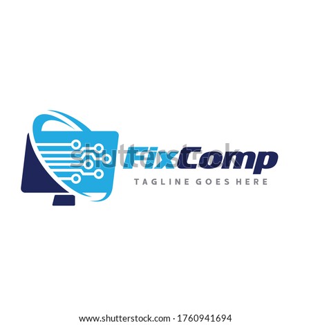 Computer Repair Logo. Computer Service Logo Vector