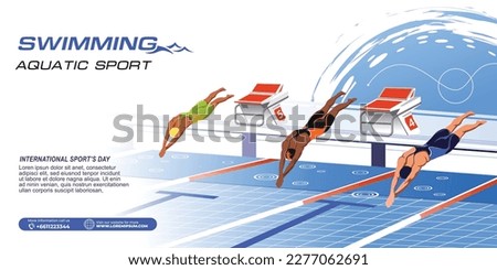 Swimming Sport Illustration Vector. Swimming Background for banner, poster, and flyer