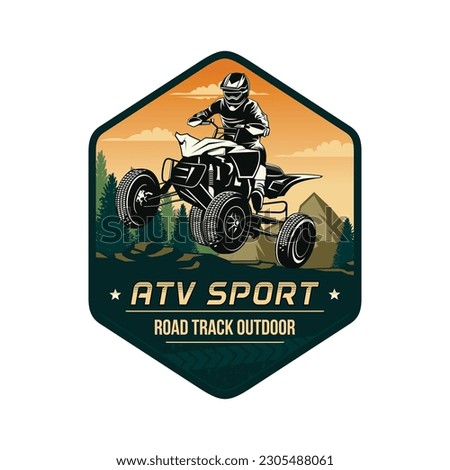 ATV logo vector. ATV Jump Illustration Logo Inspiration Vector