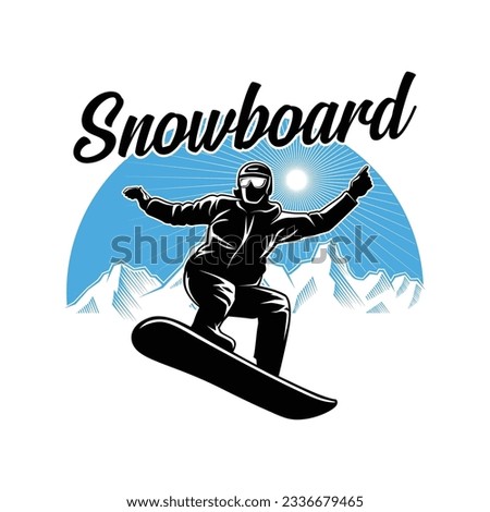 Snowboarding Logo design illustration vector
