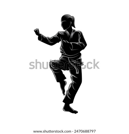 Karate logo design. Karate Martial art Fighter Illustration vector template