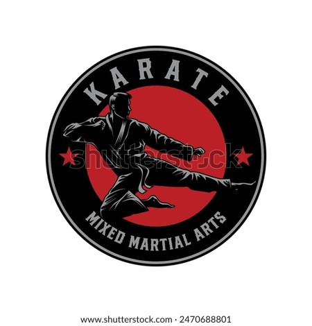 Karate logo design. Karate Martial art Fighter Illustration vector template