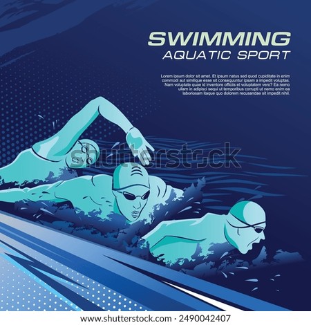 Swimming Sport Illustration Vector. Swimming Background for banner, poster, and flyer