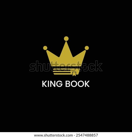 King crwon book logo design vector eps 10