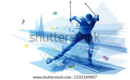 Cross-country skier on the run