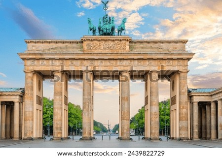 Famous Brandenburg Gate, popular place of visit, close view, Berlin, Germany