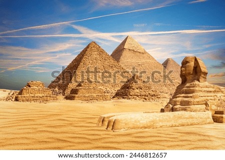 Image, Stock Photo Ancient pyramid temple in lush green foliage