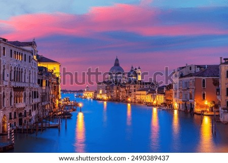 Similar – Image, Stock Photo Gondolas in morning light.