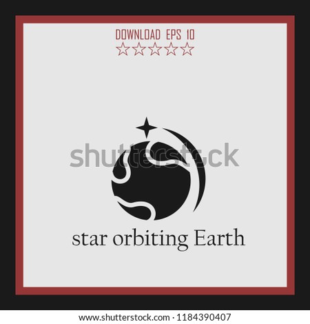 star orboting Earth vector icon