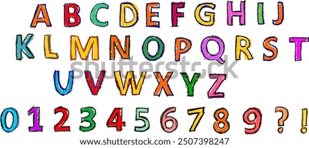 Alphabet and Numbers Colorful Crayon Drawing Set