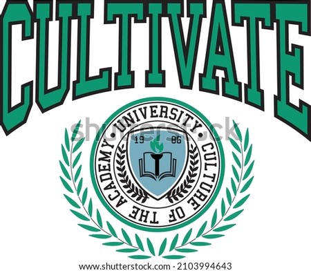 Varsity slogan print. College slogan typography print design. Vector t-shirt graphic or other uses.