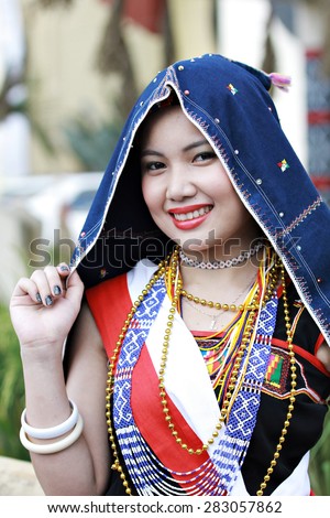 Kota Kinabalu, Malaysia - May 30, 2015: A Beautiful Dusun Tobilung Lady ...