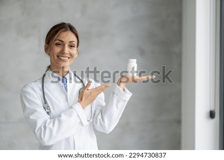 Similar – Image, Stock Photo female doctor holding covid-19 vaccine in hands