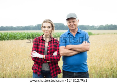 Similar – Image, Stock Photo Filed with wheat against blue sky