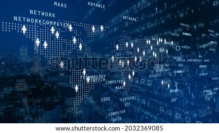 Business infographics set with different diagram illustration. Data visualization elements, marketing charts and graphs. 5G and AI technology background. 3D illustration. Bokeh for creating distance. Foto stock © 