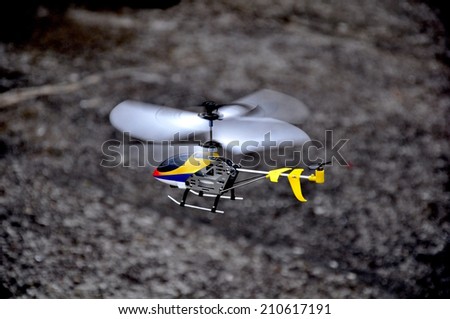 A flying helicopter toy