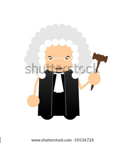 Cartoon Character Judge With A Gavel Stock Vector Illustration 50536726 ...