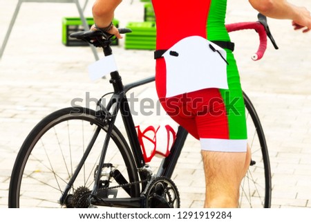 Similar – Image, Stock Photo man ciclyng on the street in Bilbao city Spain, mode of transport