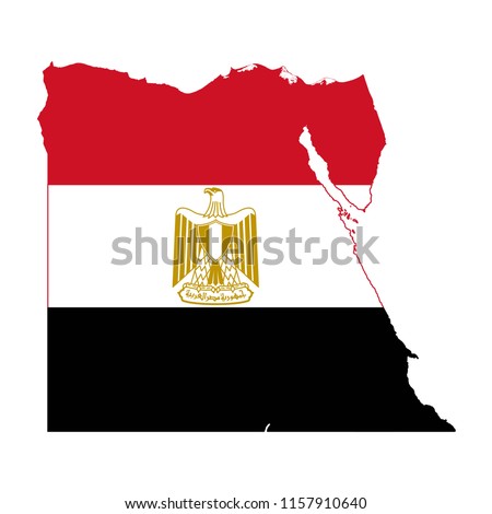 flag map of  Egypt