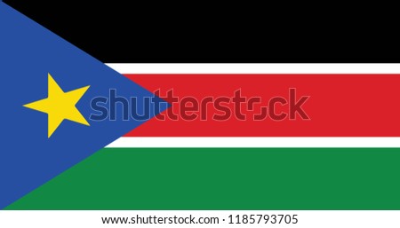 Flag of South Sudan in accurate dimensions and color 