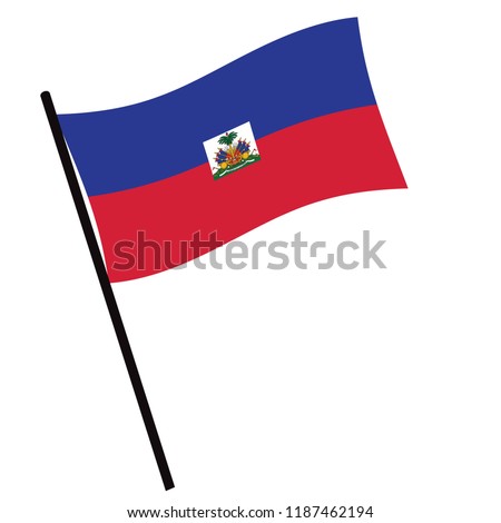 Flag of Haiti , Haiti flag waving isolated vector illustration
