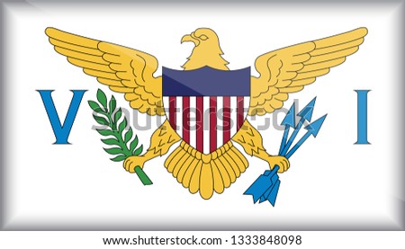 An Illustrated Glossy Country Flag of United States Virgin Islands. eps10