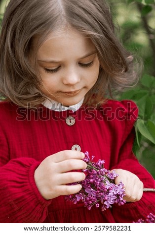 Similar – Image, Stock Photo Lilac bloom with 5 petals in woman’s hands