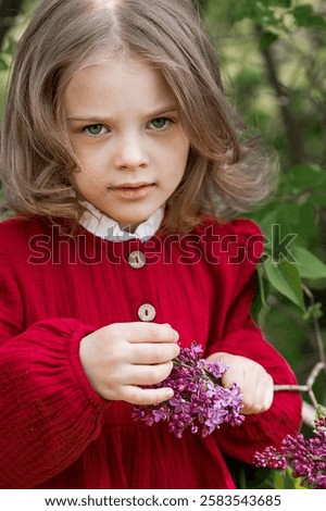 Similar – Image, Stock Photo Lilac bloom with 5 petals in woman’s hands