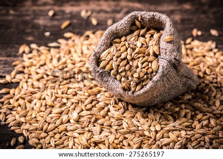 barley on wooden table