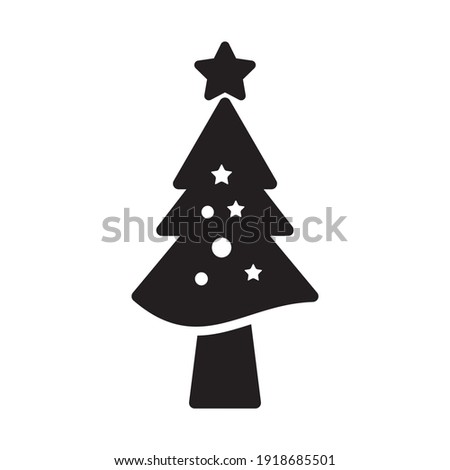 Christmas Tree Icon Design Vector Template Illustration