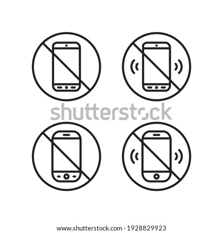 Prohibition Phone, Smartphone Icon Graphic Design Vector Template Illustration Template In Trendy Flat Style