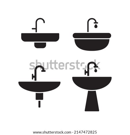 Sink, Wash Basin Icon Logo Design Vector Template Illustration