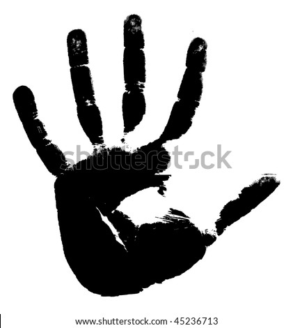 Black Print Of A Hand On A White Background. Vector Illustration ...