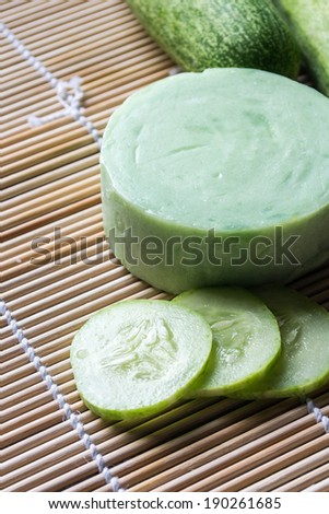 handmade soap from cucumber