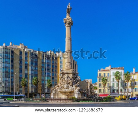 Similar – Image, Stock Photo Marseille / palm tree behind houses