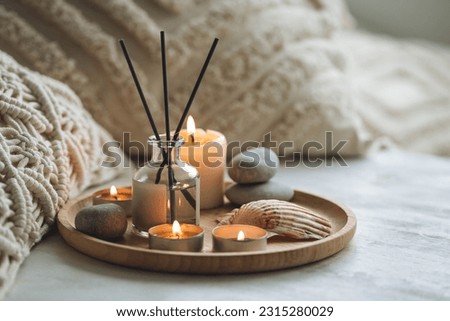 Similar – Image, Stock Photo Meditative evening mood