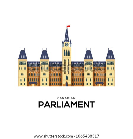 Canada parlament vector illustration symbol object. Flat icon style concept design