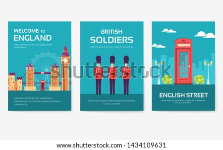 Set of England country ornament travel tour concept. London traditional, magazine, book, poster, abstract, element. Vector decorative ethnic greeting card or invitation design