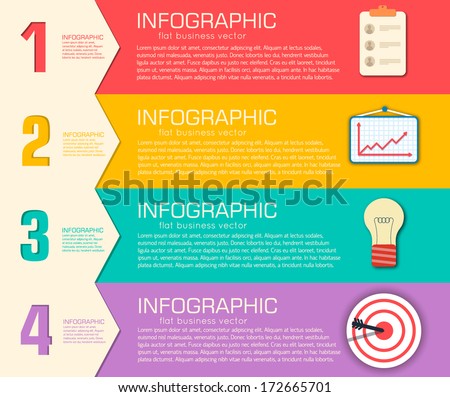 Business flat infographic template with text fields. Vector Illustration