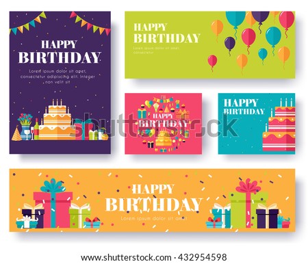 Gifts vector banners set 