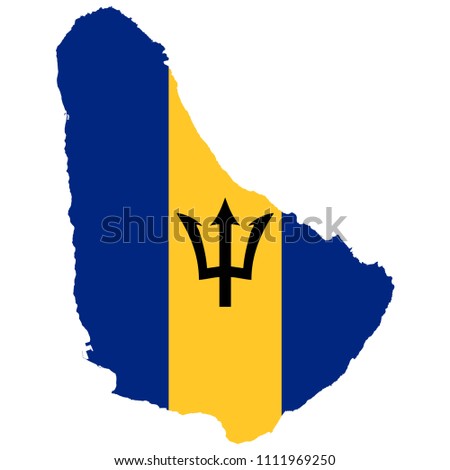 flag map of Barbados