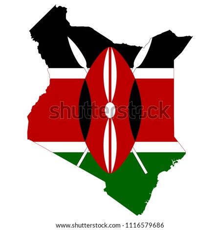 Flag map of Kenya