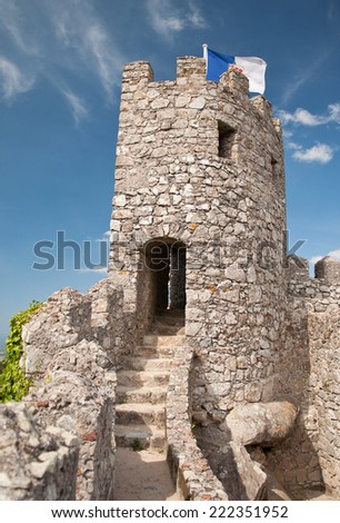 Castle Tower of the Moors, medieval castle by Moors in Sintra, Portugal
