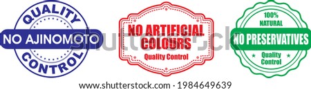 Food quality control vector emblems