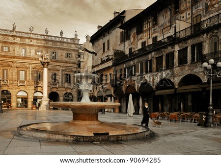 Square in Verona. Italy