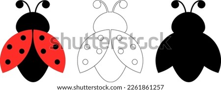 Ladybug color coloring vector illustration silhouette