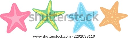 Set starfish cartoon vector illustration