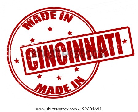 Stamp with text made in Cincinnati inside, vector illustration