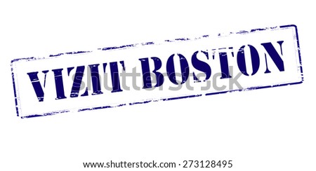 Rubber stamp with text visit Boston in Haitian language inside, vector illustration